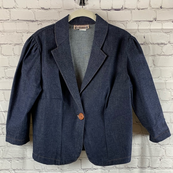 VINTAGE CASUALS Jacket Denim Cropped Style - Picture 1 of 7